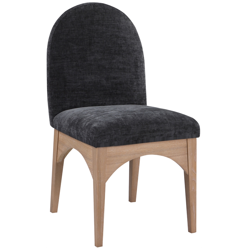 Meridian Furniture Waldorf Black Chenille Fabric Dining Side Chair