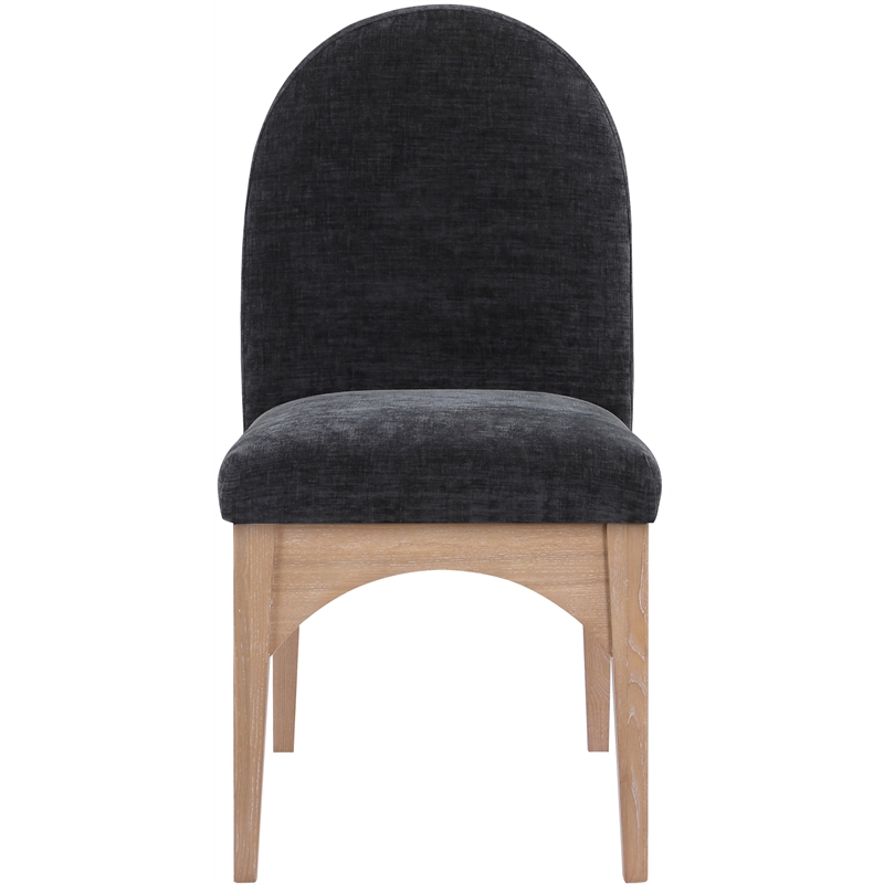 Meridian Furniture Waldorf Black Chenille Fabric Dining Side Chair