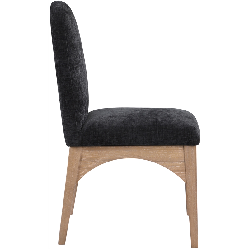 Meridian Furniture Waldorf Black Chenille Fabric Dining Side Chair