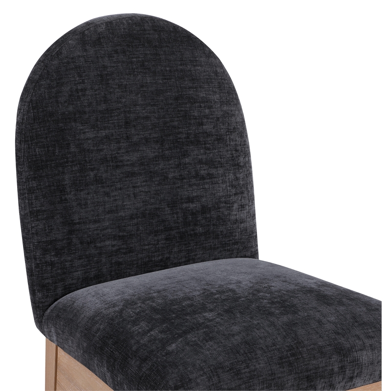 Meridian Furniture Waldorf Black Chenille Fabric Dining Side Chair