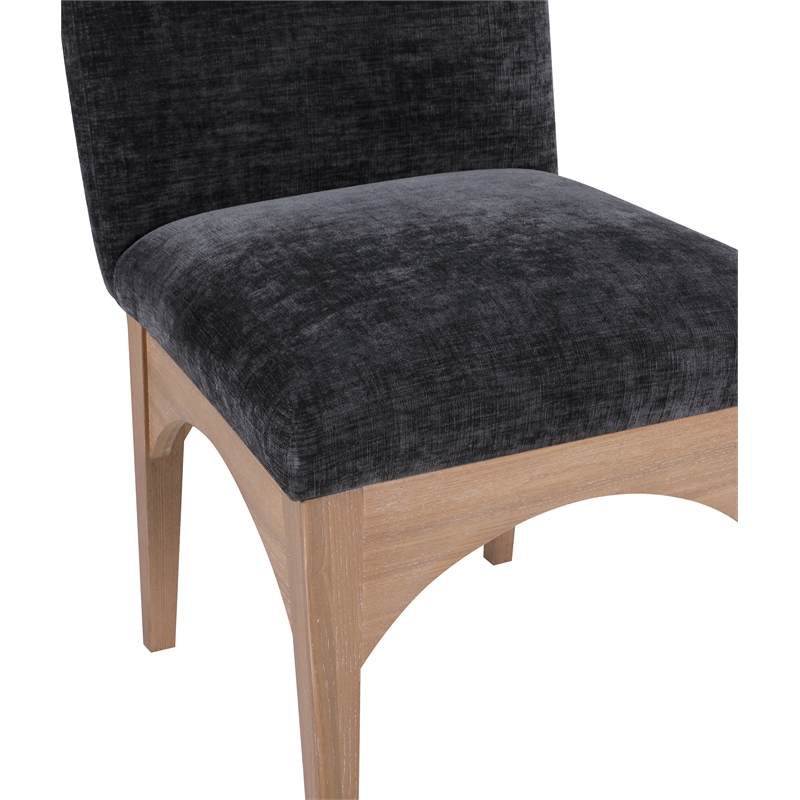 Meridian Furniture Waldorf Black Chenille Fabric Dining Side Chair