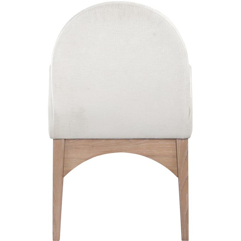 Meridian Furniture Waldorf Cream Chenille Fabric Dining Arm Chair