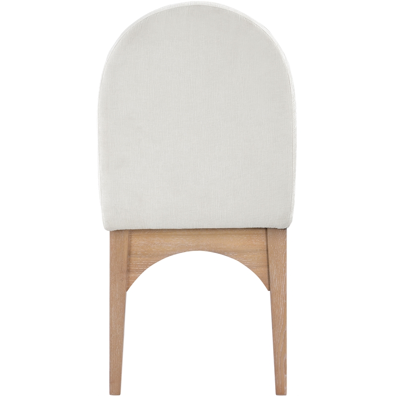 Meridian Furniture Waldorf Cream Chenille Fabric Dining Side Chair