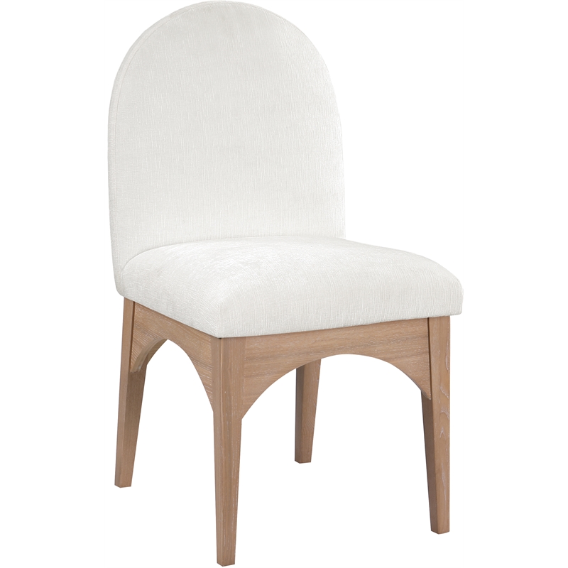 Meridian Furniture Waldorf Cream Chenille Fabric Dining Side Chair