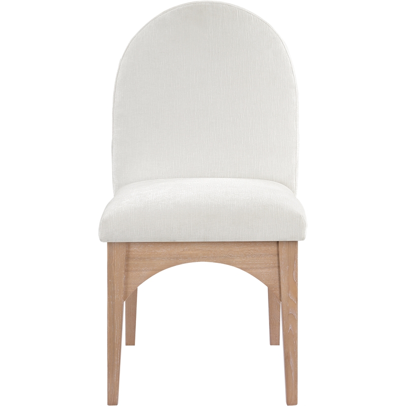 Meridian Furniture Waldorf Cream Chenille Fabric Dining Side Chair