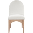 Meridian Furniture Waldorf Cream Chenille Fabric Dining Side Chair