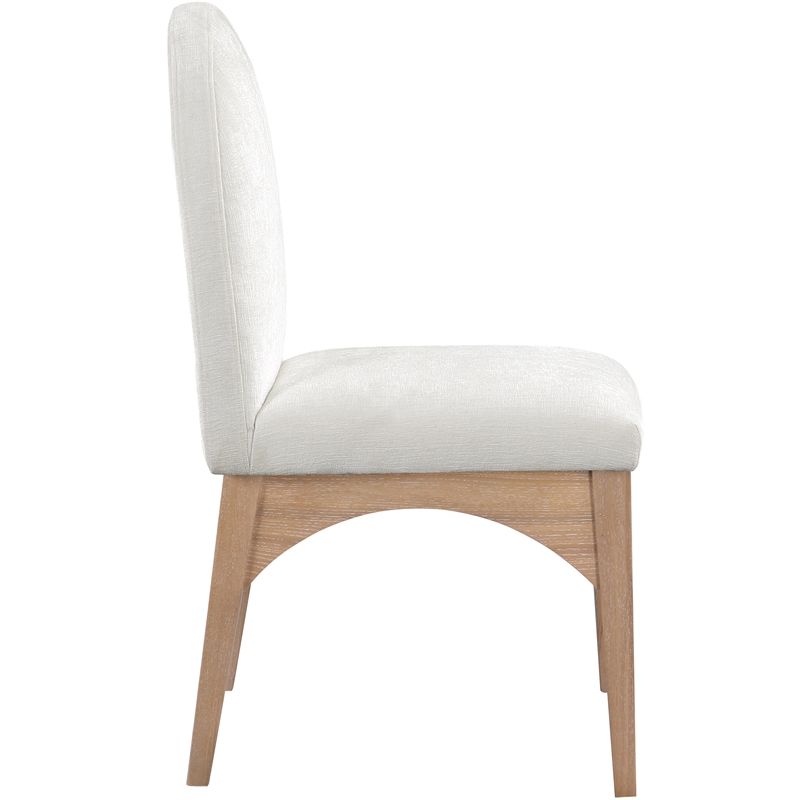 Meridian Furniture Waldorf Cream Chenille Fabric Dining Side Chair