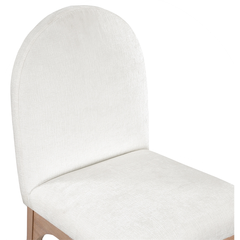 Meridian Furniture Waldorf Cream Chenille Fabric Dining Side Chair