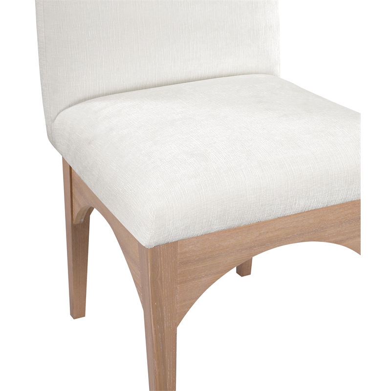 Meridian Furniture Waldorf Cream Chenille Fabric Dining Side Chair