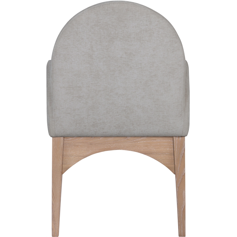 Meridian Furniture Waldorf Grey Chenille Fabric Dining Arm Chair