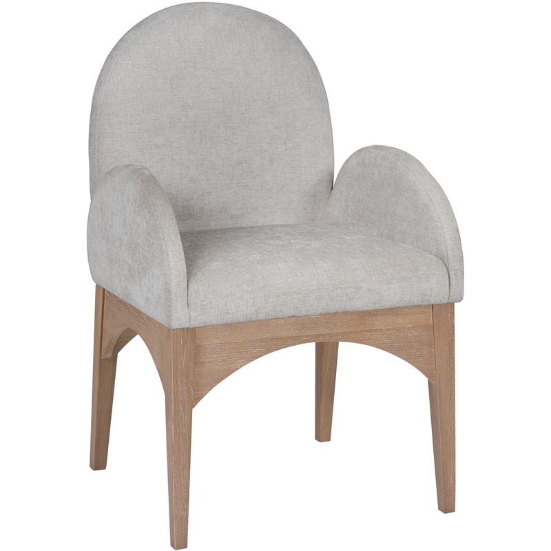 Meridian Furniture Waldorf Grey Chenille Fabric Dining Arm Chair
