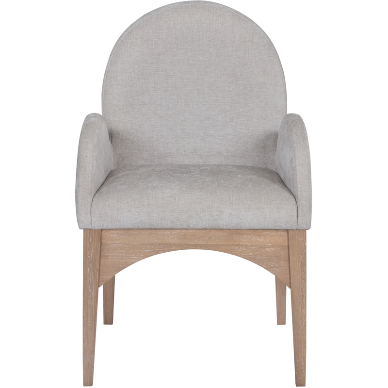 Meridian Furniture Waldorf Grey Chenille Fabric Dining Arm Chair