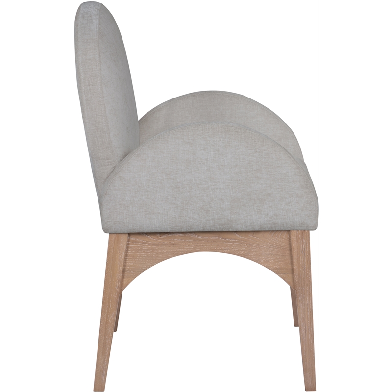 Meridian Furniture Waldorf Grey Chenille Fabric Dining Arm Chair