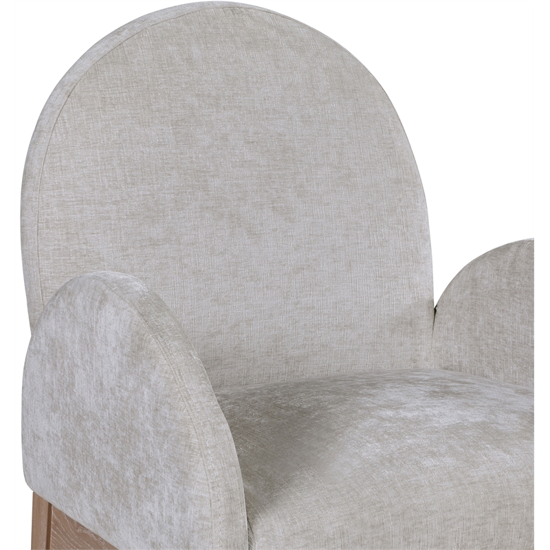 Meridian Furniture Waldorf Grey Chenille Fabric Dining Arm Chair
