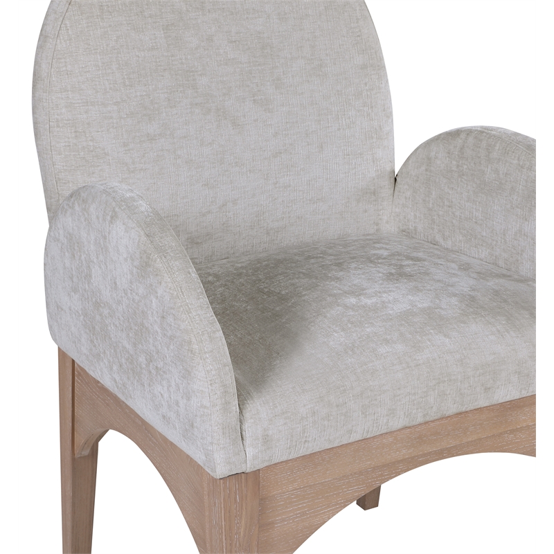 Meridian Furniture Waldorf Grey Chenille Fabric Dining Arm Chair