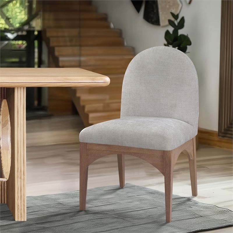 Meridian Furniture Waldorf Grey Chenille Fabric Dining Side Chair