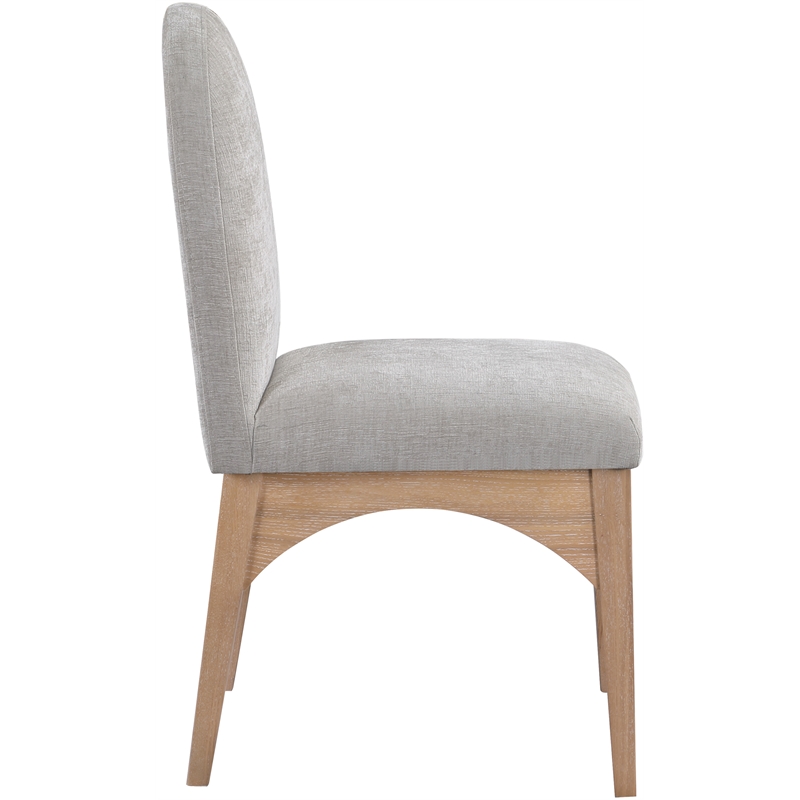 Meridian Furniture Waldorf Grey Chenille Fabric Dining Side Chair