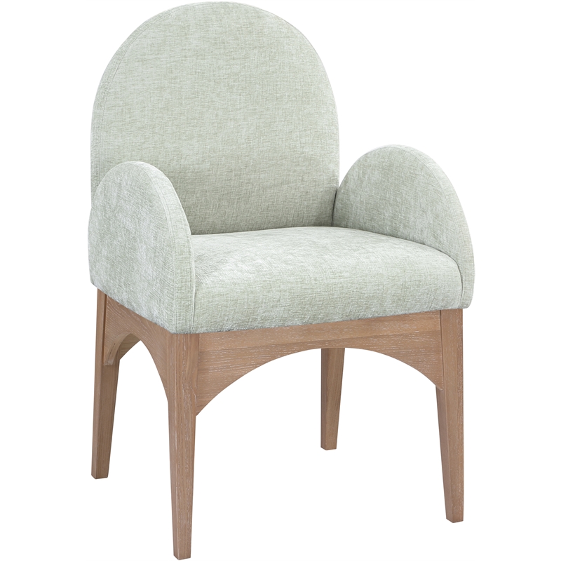 Meridian Furniture Waldorf Mint Chenille Fabric Dining Arm Chair