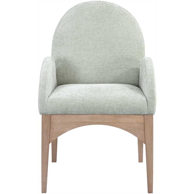 Meridian Furniture Waldorf Mint Chenille Fabric Dining Arm Chair