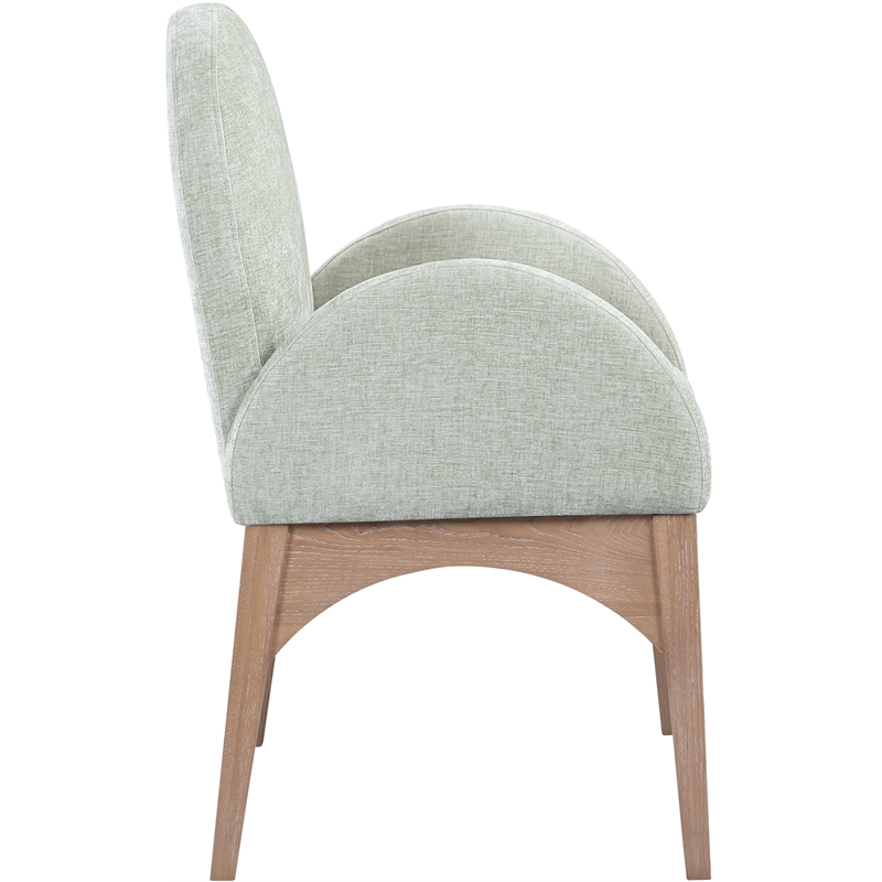 Meridian Furniture Waldorf Mint Chenille Fabric Dining Arm Chair