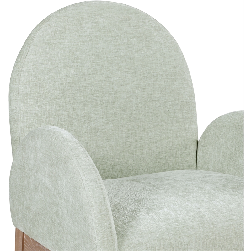 Meridian Furniture Waldorf Mint Chenille Fabric Dining Arm Chair