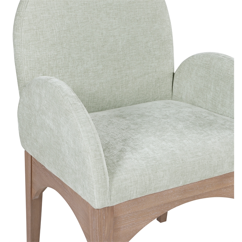 Meridian Furniture Waldorf Mint Chenille Fabric Dining Arm Chair