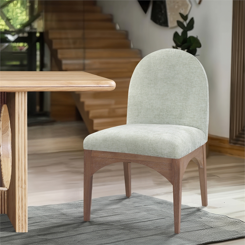 Meridian Furniture Waldorf Mint Chenille Fabric Dining Side Chair