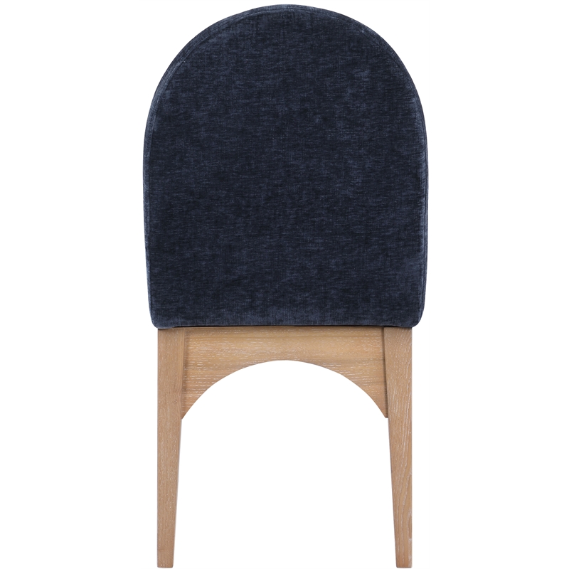 Meridian Furniture Waldorf Navy Chenille Fabric Dining Side Chair