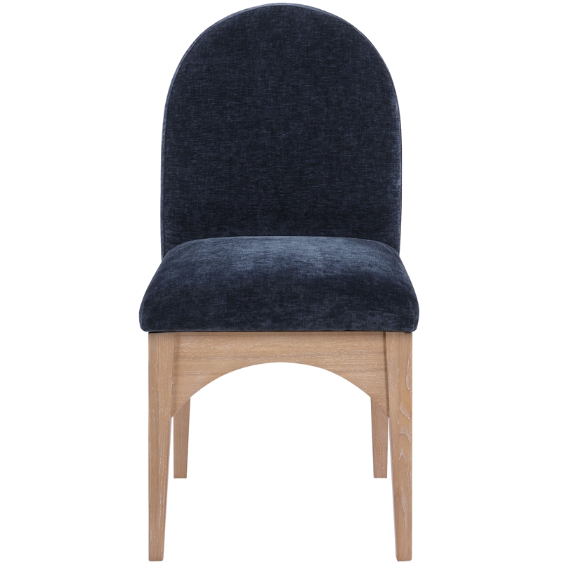 Meridian Furniture Waldorf Navy Chenille Fabric Dining Side Chair