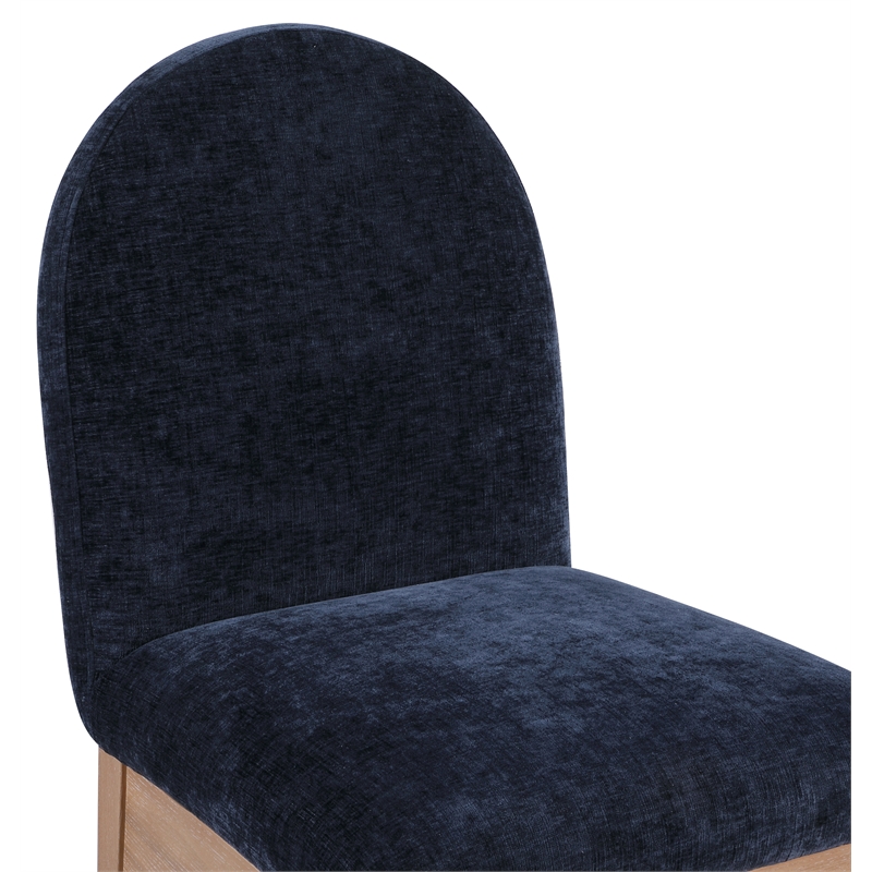 Meridian Furniture Waldorf Navy Chenille Fabric Dining Side Chair