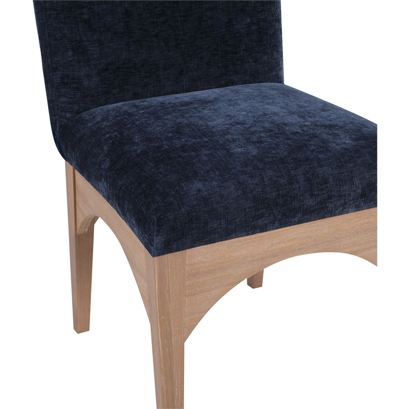 Meridian Furniture Waldorf Navy Chenille Fabric Dining Side Chair