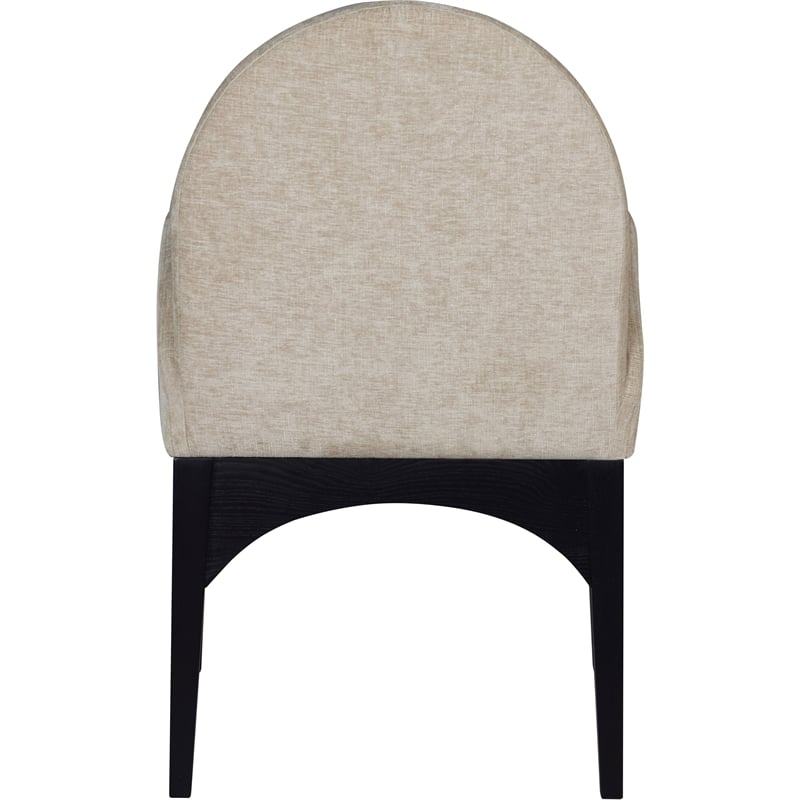 Meridian Furniture Waldorf Beige Chenille Fabric Dining Arm Chair