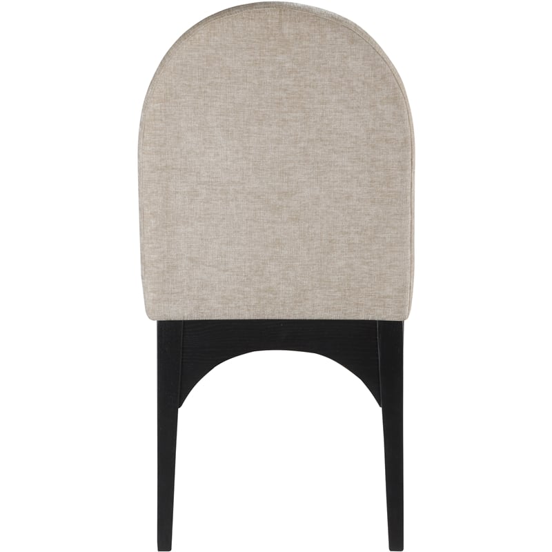 Meridian Furniture Waldorf Beige Chenille Fabric Dining Side Chair