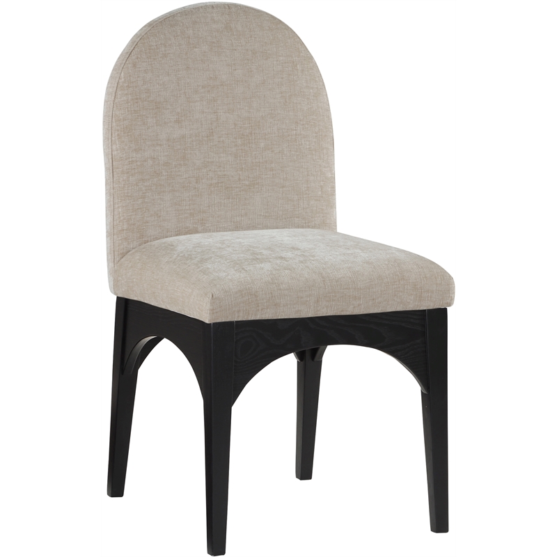 Meridian Furniture Waldorf Beige Chenille Fabric Dining Side Chair