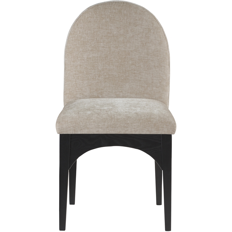 Meridian Furniture Waldorf Beige Chenille Fabric Dining Side Chair