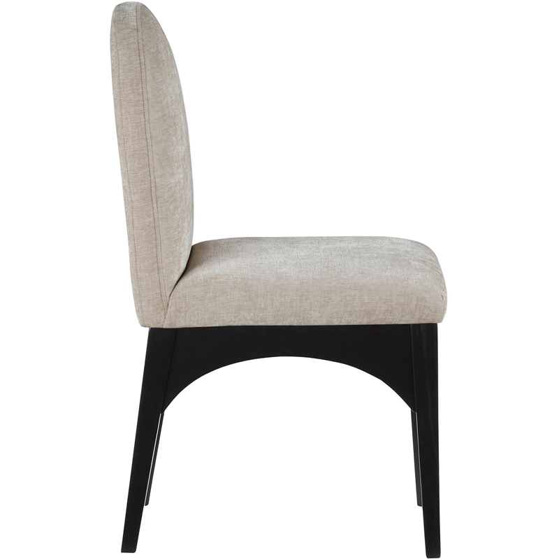 Meridian Furniture Waldorf Beige Chenille Fabric Dining Side Chair