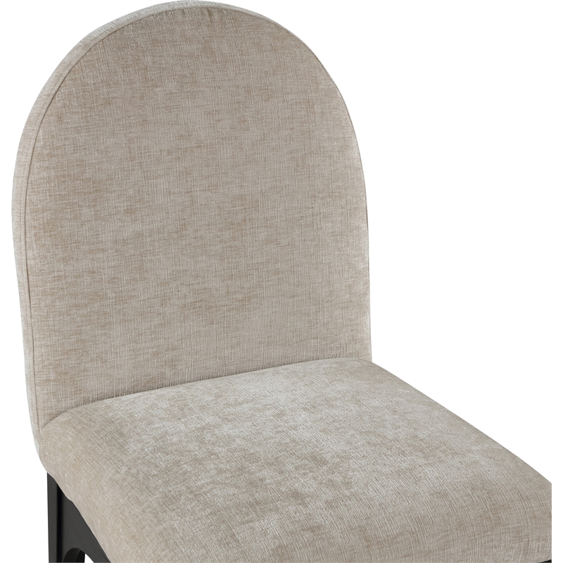 Meridian Furniture Waldorf Beige Chenille Fabric Dining Side Chair