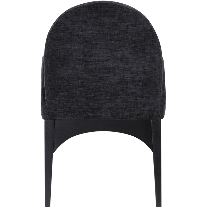 Meridian Furniture Waldorf Black Chenille Fabric Dining Arm Chair