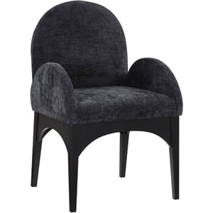 Meridian Furniture Waldorf Black Chenille Fabric Dining Arm Chair