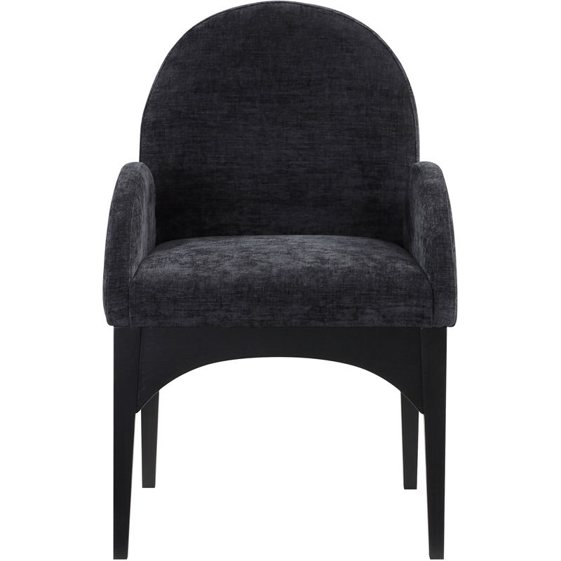 Meridian Furniture Waldorf Black Chenille Fabric Dining Arm Chair
