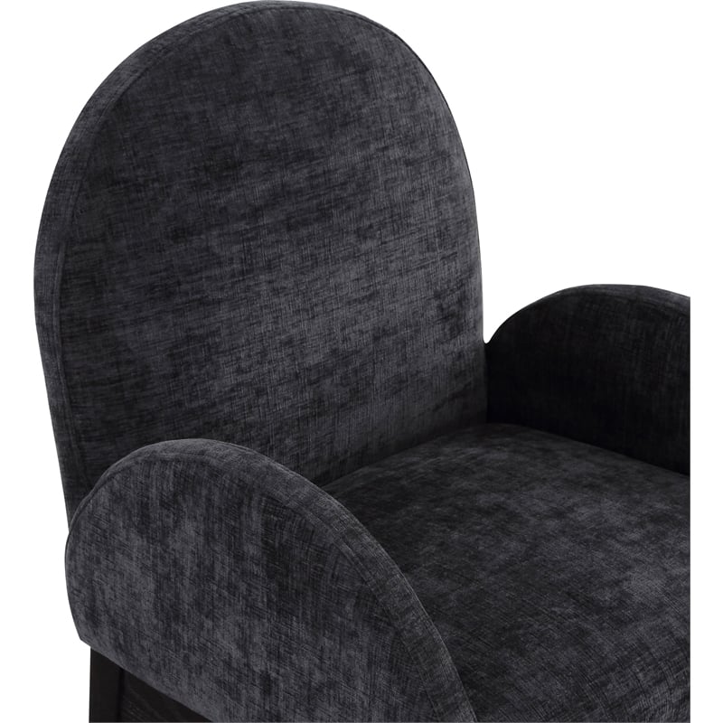 Meridian Furniture Waldorf Black Chenille Fabric Dining Arm Chair