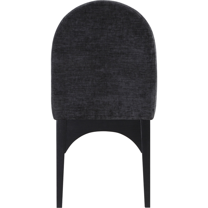 Meridian Furniture Waldorf Black Chenille Fabric Dining Side Chair