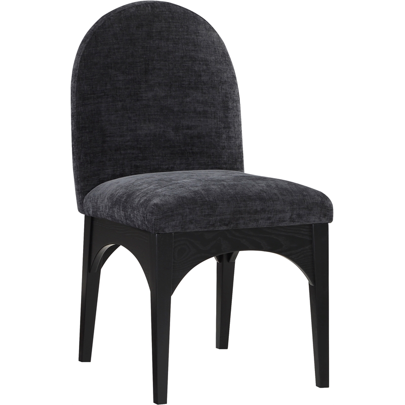 Meridian Furniture Waldorf Black Chenille Fabric Dining Side Chair