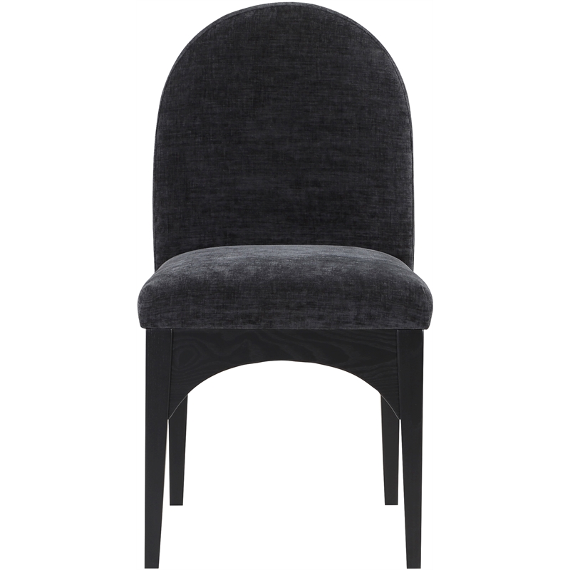 Meridian Furniture Waldorf Black Chenille Fabric Dining Side Chair
