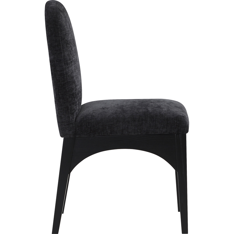 Meridian Furniture Waldorf Black Chenille Fabric Dining Side Chair