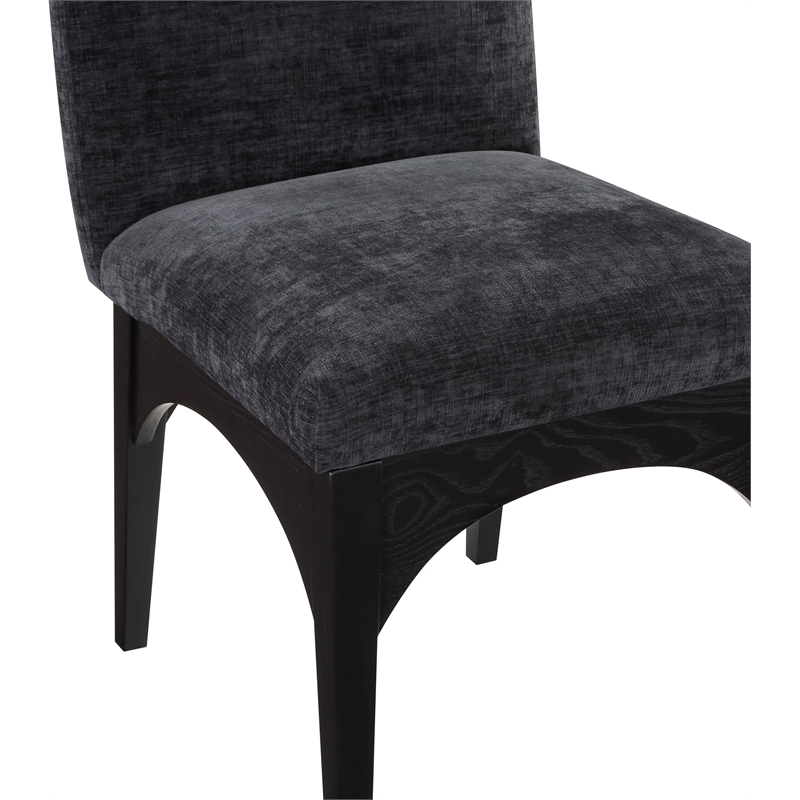Meridian Furniture Waldorf Black Chenille Fabric Dining Side Chair