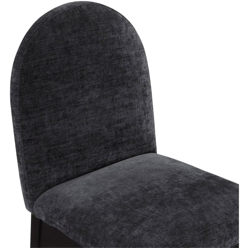 Meridian Furniture Waldorf Black Chenille Fabric Dining Side Chair