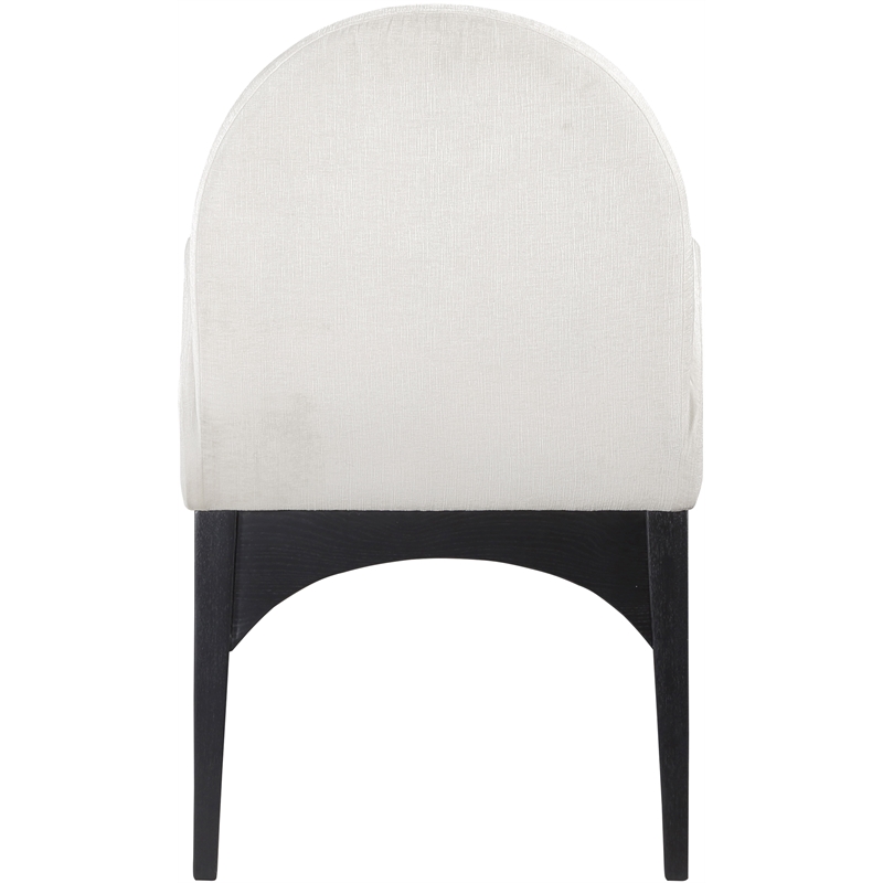 Meridian Furniture Waldorf Cream Chenille Fabric Dining Arm Chair