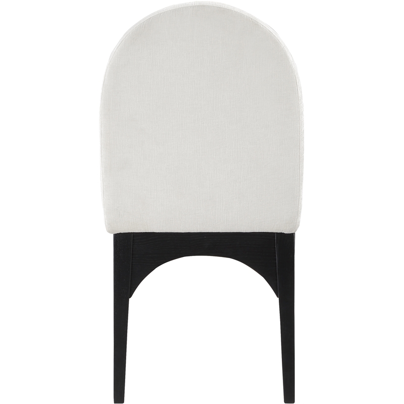 Meridian Furniture Waldorf Cream Chenille Fabric Dining Side Chair