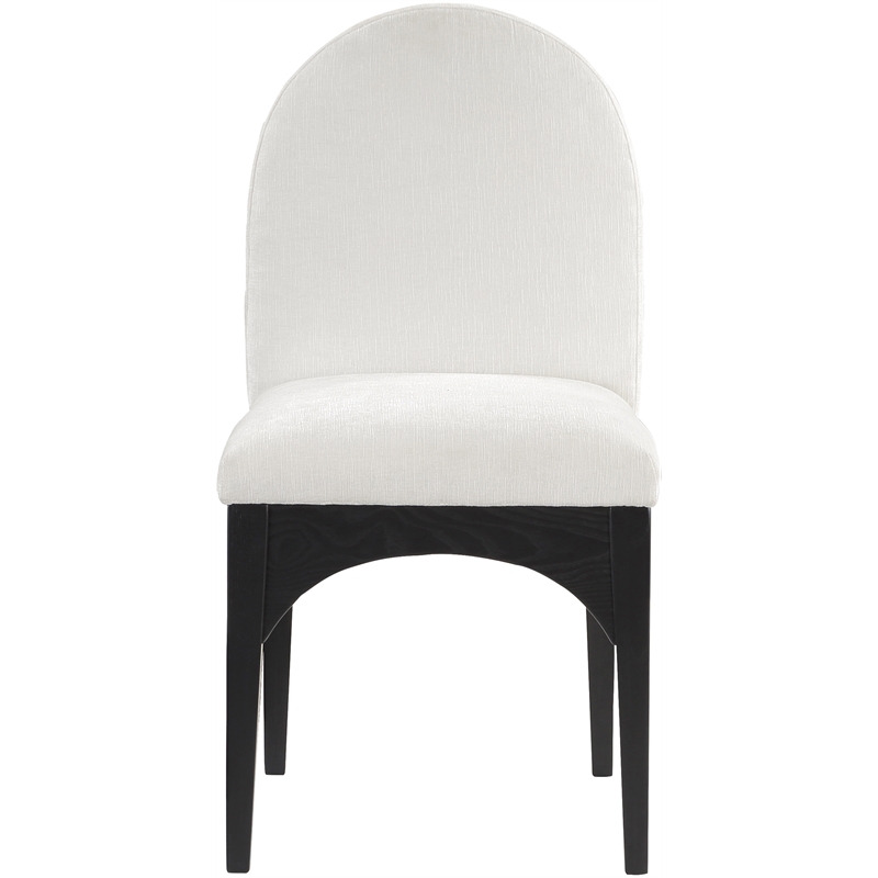 Meridian Furniture Waldorf Cream Chenille Fabric Dining Side Chair